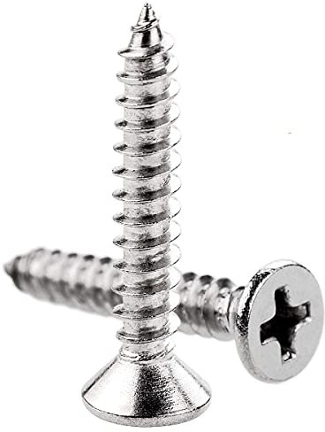 EVADOW 100pcs Stainless Steel Drywall Wood Screws with Philips Modified Truss Head, Coarse Thread Metal Steel Self Tapping Screws - M4 x 35mm