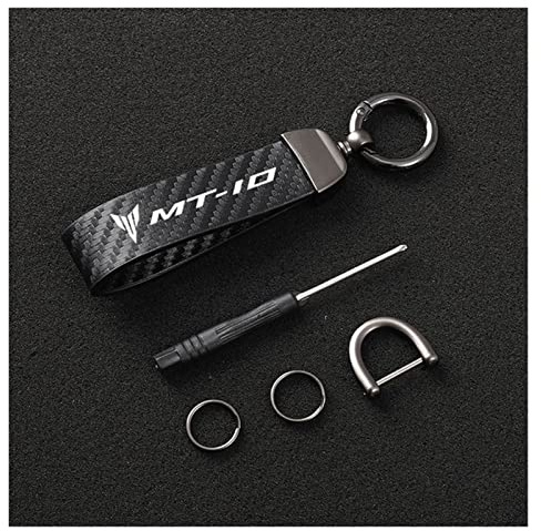 SXHM Porte-clés De Moto pour Yamaha MT01 MT09 MT07 MT10 MT03 MT-09 MT-07 MT-10 MT-03 Tracer 900 700 GT Lanière De Moto Porte-clés en Fibre De Carbone (Couleur : MT-10, Size : Normal), Taille unique