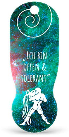 TRIGGI® der Einkaufswagenlöser – Einkaufswagenchip abziehbar, Sternzeichen WASSERMANN als Schlüsselanhänger