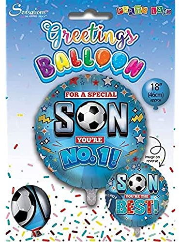 Express Yourself Balloon for Special No 1 Son - Includes Keepsake and Envelope Blue Round Shape Balloon and Background Beautiful Star Decoration