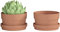 FC-T1809S Fcacti Lot de 4 grands pots en terre cuite avec trou de drainage, ronds et peu profonds pour plantes d'intérieur/extérieur 17,8 cm