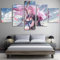 VEYEBZ 5 Stück Gerahmte Leinwand Malerei Kunst Abstrakte Modulare Poster 150×80Cm, Anime-Mädchen Hololive Mori Calliope Familie Schlafzimmer Wohnzimmer Dekor Möbel Hd Wandbild Drucken Geschenk