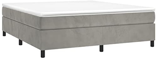 vidaXL Bettgestell, Polsterbett Bett für Schlafzimmer, Bettrahmen mit Lattenrost Stützbeinen, Schlafzimmerbett Doppelbett, Hellgrau 180x200cm Samt