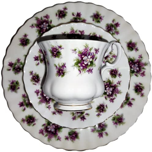 AngiesStrickZauber Venduto: Royal Albert/Original/SWEET VIOLETS / 1 tazza - 1 piattino - 1 piatto da torta/originale/Bone China/Inghilterra