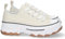 shoes&blues.es 72904-Zapatilla de Plataforma para Mujer, Comoda, Estilo Bamba, Material de Lona, y Cierre de Cordones. Talla 38 Beige