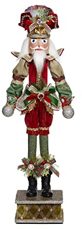 Goodwill Mark Roberts Traditioneller Nussknacker aus Kunstharz und Stoff, 61 cm, Rot und Grün