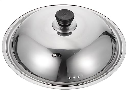 Stainless Steel Lid, Round Pot Lid Universal Lid for Pots Pans and Skillets, 30cm Metal Dome Lids Replacement Frying Pan and Cast Iron Skillet Lid