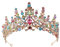 Hochzeit Braut Kristall Tiara Strasssteine Mädchen Haar Krone Prinzessin Stirnband Krone Haarschmuck für Hochzeit Verlobung Geburtstag Party Schönheitswettbewerb Bühnenauftritte,Bunt