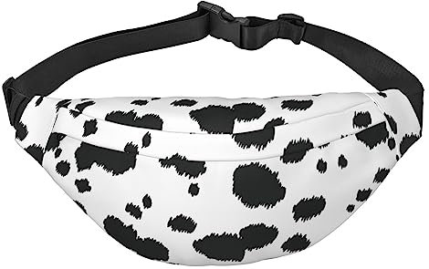 SJOAOAA Dalmatiner Print Muster Hüfttasche Leichte Bauchtasche Reisetasche Tasche mit verstellbarem Riemen, Schwarz , Einheitsgröße, Geldgürtel