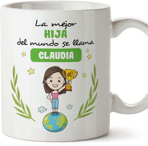 MUGFFINS Tazas Personalizadas para HIJA - En Español - Eres Mejor del Mundo - 11 oz / 330 ml - Regalo personalizable original y divertido