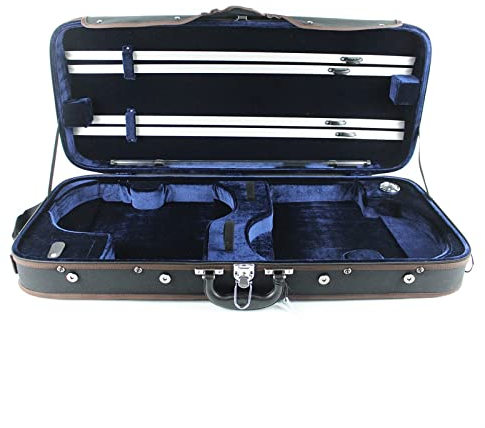 Fachmann Geigenkoffer Blaues Futter, Starker, Robuster 4/4-Geigenkoffer Aus Holz In Voller Größe Mit Hygrometer Geigenkoffer