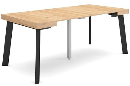 Skraut Home | Consolle allungabile | Tavolo consolle allungabile | 180 | Per 8 persone | Gambe in legno | Stile moderno | Rovere