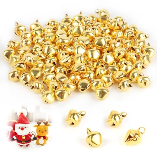 100pcs Campanellini,Campanellini Sonagli,Campanelli Natalizi,Mini Campane,per Matrimonio, Natale, Compleanno, Decorazione Festa di Halloween, Creazione di Gioielli, Accessori Art Craft