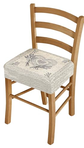 Confezioni Giuliana Set de coussins de chaise jacquard avec bande élastique LAVANDA chaise cuisine Made in Italy – 6 coussins