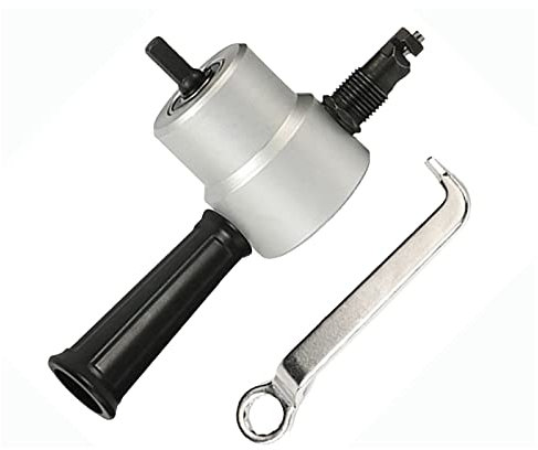 Sheet Metal Nibbler Cutter Double-Headed Sheet Cutter Nibbler Drill Attachment for Straight Curve and Circle Cutting