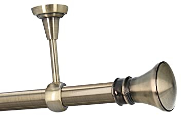 HDTL Gardinenstange Vorhangstange 25mm 1-läufig Deckenmontage Messing Antik 540 cm Idaja