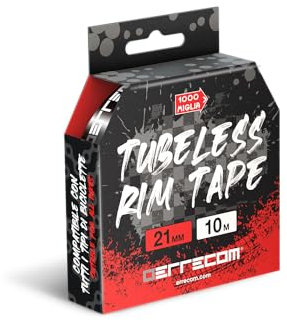 1000 Miglia Tubeless Rim Tape 10 Meter x 21 mm, Dichtungsband für die Umwandlung von Fahrradfelgen mit Schlauchreifen in schlauchlose Reifen, extrem stark, enthält 4 Klebesiegel