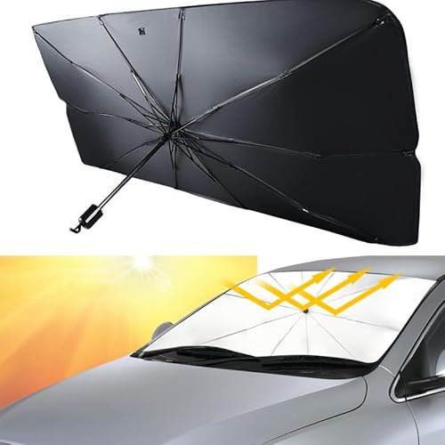 Parasol Coche Paraguas Plegable para Hyundai Kona Hybrid/N Line/EV 2017-2022 2023, Parasol Coche Delantero Protección UV Parasol Paraguas Parasoles Coche Luna Delantera,S