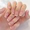 24Pcs, French False Nails Short, Classic French Fake Nails, White Tip & Square Pattern, Fashionable Fake Nails wiht a Glue