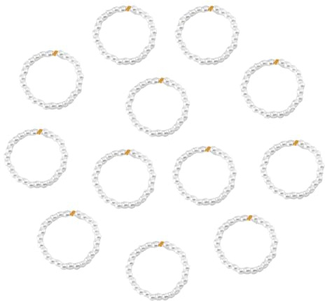 UNICRAFTALE 12 Stück Perlenringe Verstellbarer Perlenbandring Perlenringe Barockring Set Süßes Perlenschmuckband Stapelbare Statementringe Eleganter Hochzeits Und Geburtstagsschmuck Für Die Frau