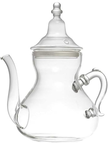 HOME DECO FACTORY, KA0276, Théière en Verre 80cl, Design Moderne et élégant, idéale pour Le thé, café et apéritifs, avec poignée Ergonomique et Bec verseur Anti-Goutte, Transparent