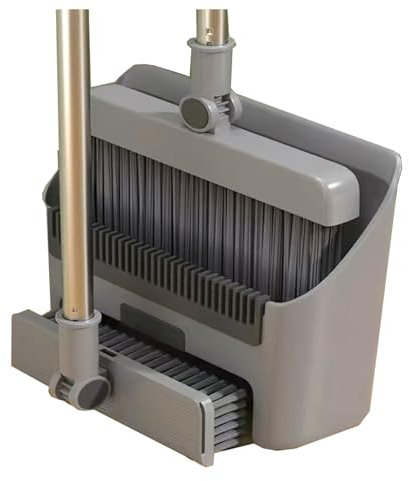 Escoba y Recogedor Plegable,Escoba 3 en 1, Interior y Exterior, Muy Adecuado para Habitaciones de Cocina Familiar (Tipo A: Gris)