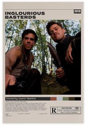 ocvdfss Inglourious Basterds Filmposter, Leinwandposter, Wandkunst, Dekordruck, Bild Gemälde für Wohnzimmer, Schlafzimmer, Dekoration, 30 x 45 cm