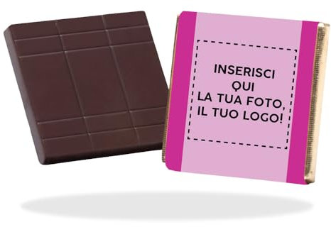 CandyFrizz Selection Personalizzati – Cioccolatini personalizzabili Con Logo o Foto latte o fondente SENZA GLUTINE – 30 pezzi (Fucsia)