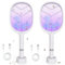BeauFIvv Mata Mosquitos Electrico : 4800V Tapette à Raqueta Electrica Moscas Avec Piège à UV, 2 en 1 USB Avec Batterie Rechargeable Tapette à Matamoscas Electrico-Dos