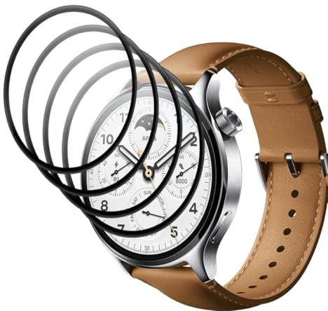 Jewloofa [4 Piezas] Protector de Pantalla Compatible con Xiaomi Watch S1 Pro Cristal Templado, Anti-Arañazos/9H Dureza, Vidrio Templado para Xiaomi Watch S1 Pro