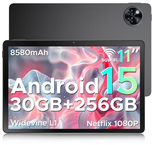 DOOGEE U11 PRO 2025 Tablet Android 15,30GB + 256GB/2TB Tablet 11 Pollici, 8580mAh 7.9mm Thin, Unisoc T7200 Octa Core Tablets Gaming, 13MP+5MP, 90Hz Widevine L1/Face ID/5G WiFi/BT 5.0/OTG/GPS