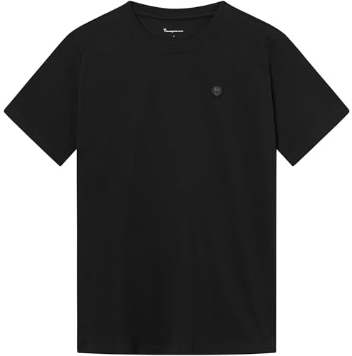 KnowledgeCotton Apparel Badge T-Shirt, M, Black