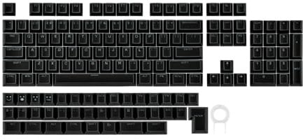 EPOMAKER Glintrix PBT Shine Through Keycaps, Lines & Keys Backlit, Double Shot, Cherry Profile, 60%/75%/96%/Full Size, Custom Keyboard Key caps Set for Mechanical Gaming Keyboard
