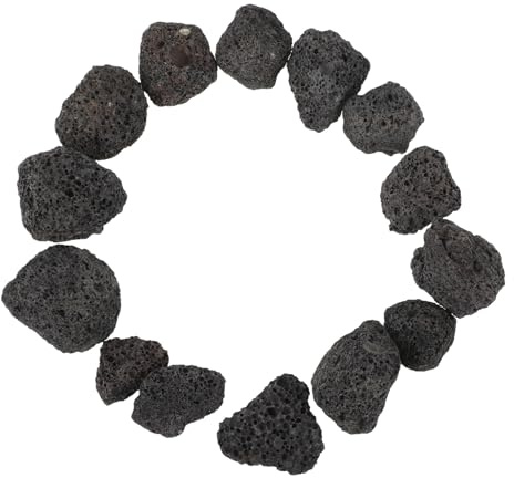 TOYANDONA Volcanic Rock Natural Pebbles Fire Stone Black for Bbq Fireplaces Gas Grills Aquariums and Flowerpots, 400g Bag Sizes