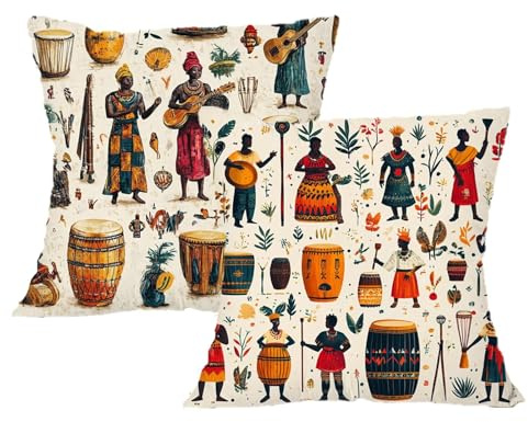 Kissenbezug 35x35 Afrika Kissen 35x35 cm 2 Stück Samt Kissenbezug Frau Kissenbezüge,Dekokissen mit Unsichtbarem Reißverschluss Weihnachtsdeko Sofakissen für Schlafzimmer Zimmer Deko Aesthetic,2p615F