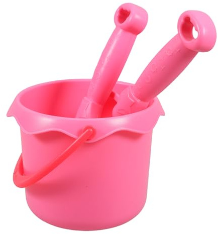 Homoyoyo Kit de Jardinage Garçon et Filles 3 Pièces Rose Mini Pelle Plastique, Râteau et Seau D’Eau Léger, Outils Adaptés pour Creuser, Jouer Sable et Planter des Fleurs en Extérieur