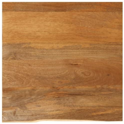 Foknhdi Mangoholz Tischplatte 40x40 cm Eiche-Optik mit Baumkante, Massivholz Platte für Esstisch Küchentisch, DIY Balkontisch Beistelltisch, Natur & Langlebig for Esszimmer Wohnzimmer Büro