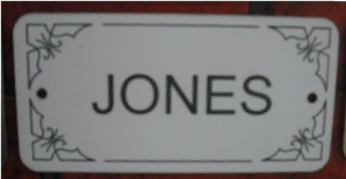 WHITE DOOR NAMEPLATE SIGN ENGRAVED PERSONALISED LPD140 90mm X 40mm