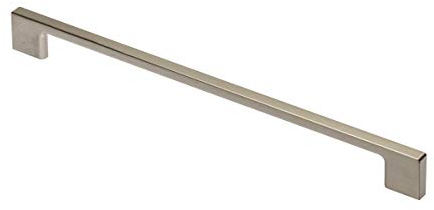 GTV Möbelgriff UZ-819, Stangengriff mit kantigem Design, aus robustem ZnAl, Bohrabstand 256 mm, Gesamtlänge 289 mm, für Küche Schrank, Finish in Stahl gebürstet