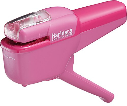 Kokuyo Harinacs SLN-MSH110P Japanisches Heftgerät, Heftklammerlos, für bis zu 10 Papiere, Pink