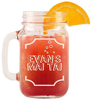 Personalised Mai Tai Glass Mason Jar, Female Birthday Presents, New Home Gifts
