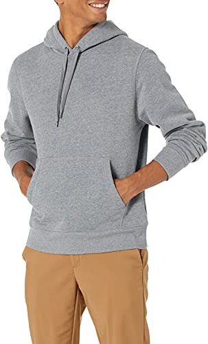 Amazon Essentials Sweat-Shirt à Capuche (Disponible en Grandes Tailles et Grandes Longueurs) Homme, Gris Chiné, S