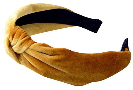 Xmiral Women Fashion plain Headband Twist Hairband Bow Knot Cross Tie Headwrap Hair Band Hoop(Yellow)