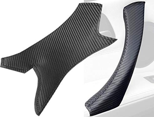 Leather Steering 3 Series Carbon Fibre Door Handle Cover - E90 E91 M3 Accessories Interior Trim Cover - Real Carbon Parts