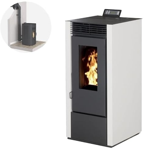 INTERSTOVES - Pack INTERSTOVES Poêle à granules MARINA 14 Etanche Canalisable + Kit Conduit Ventouse (sortie façade) - Blanc