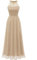 Wedtrend Damen Brautjungfer Kleid Chiffon Abendkleid Party Ballkleider Damen Lang Neckholder Sommerkleid Champagner WT0201 Champagne S