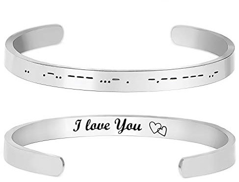 Gleamart Ich liebe dich Morsecode Armband Geheime Nachricht Manschette Armband Geschenk