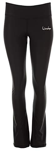 Winshape Damen Functional Bcl102, Schwarz, Slim Style, Fitness Freizeit Sport Yoga Workout Boot Cut Leggings, Schwarz, S Extra Lang EU