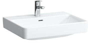 Laufen PRO S Waschtisch, 3 Hahnlöcher, mit Überlauf, 600x465, weiß, Farbe: Weiß mit LCC - H8109634001081
