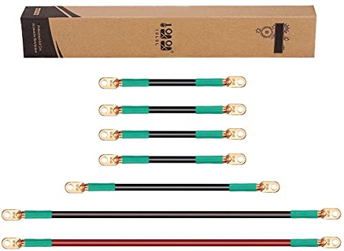 10L0L Golf Cart Battery Cables, Fits EZGO 1994 & up for 36 & 48 Volt Golf Cart Batteries Cables Kit with 4-Gauge (7 pcs)